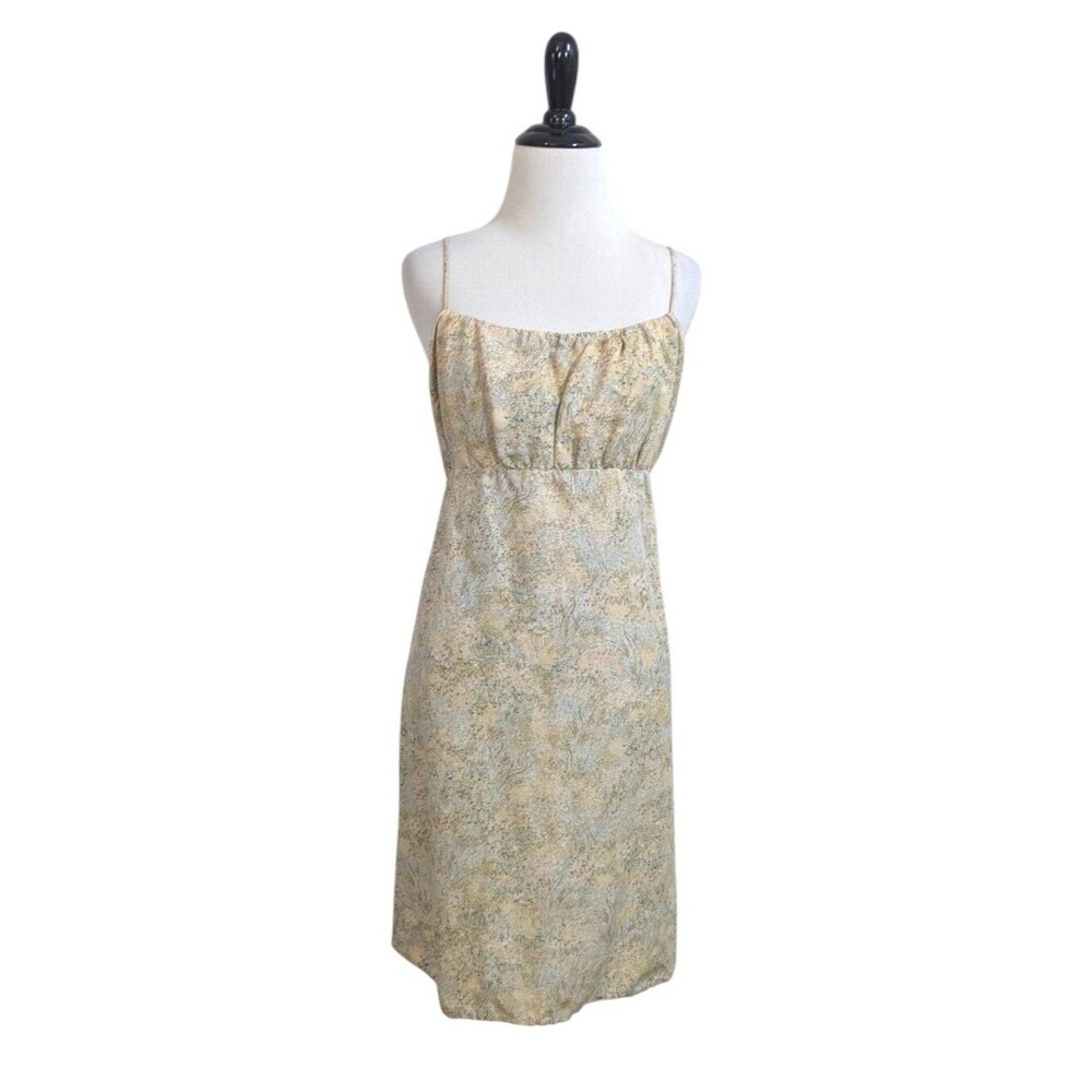 H&M Linen Blend Cottagecore Floral Tie Back Dress - Size Large Womens